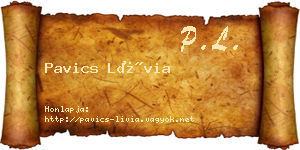 Pavics Lívia névjegykártya